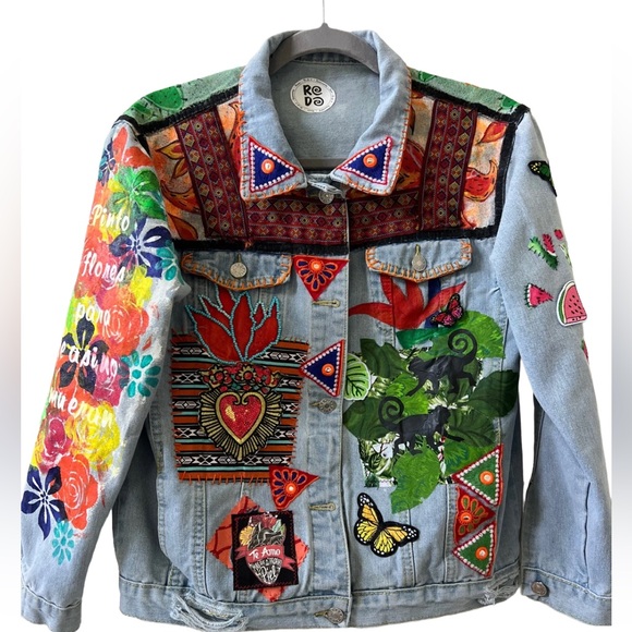 Frida Kahlo inspired denim jacket - Picture 2 of 6